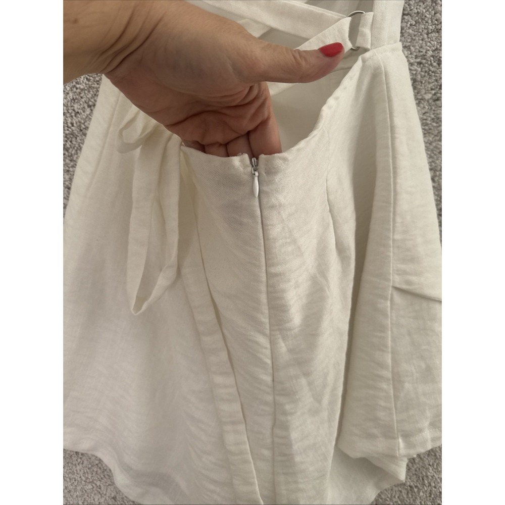 Here Comes The Sun‎ Strapless Romper Medium Women's White Tie back - Picture 4 of 12